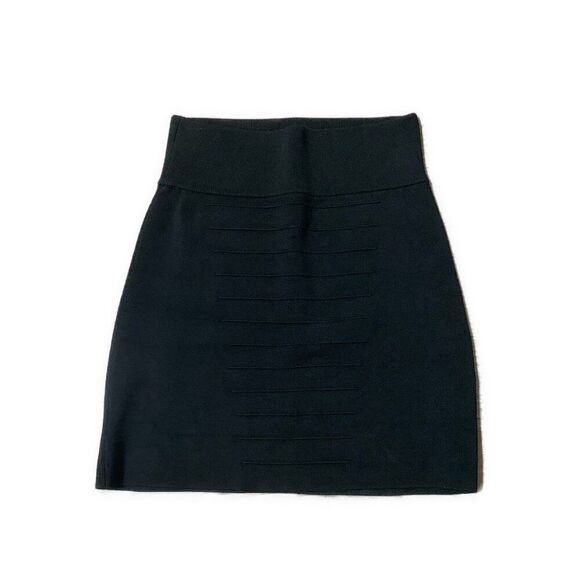 guess by marciano Solid Black Bandage High Waist Mini Skirt Rayon Nylon Xs - Picture 2 of 6